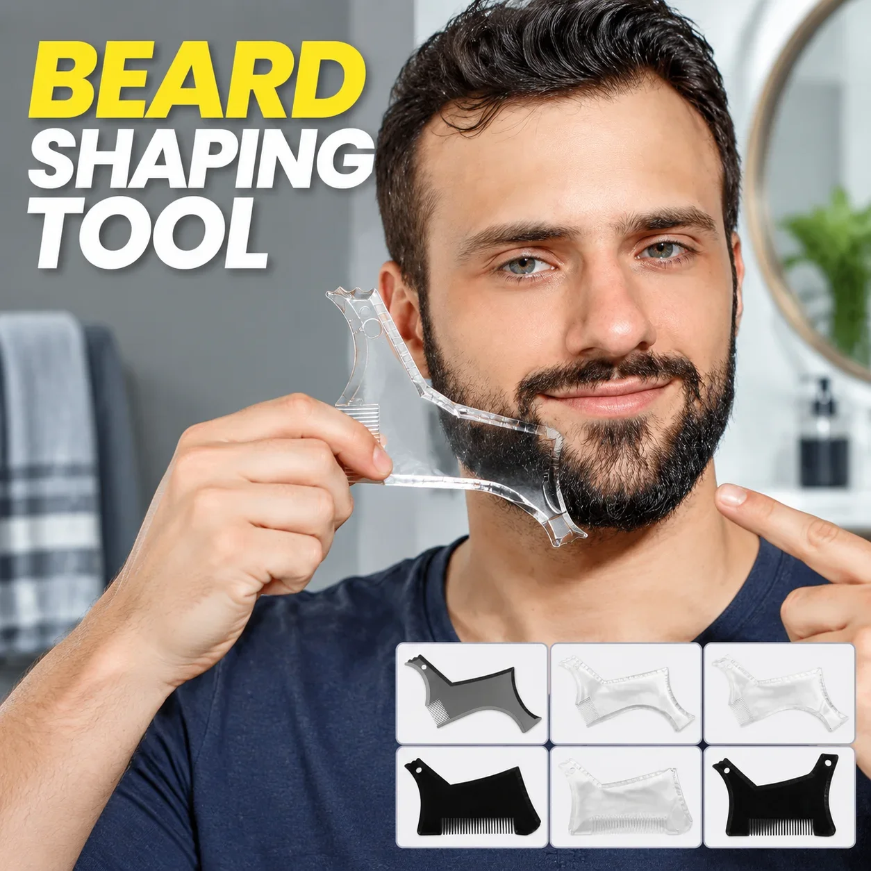 Men'S Grooming Accessories Kit - Beard Shaping Tool Template ABS Beard