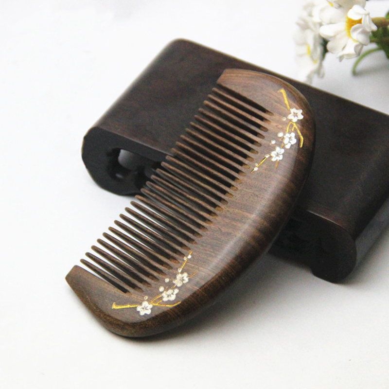 Comb Fine Tooth - Natural Gold Sandalwood Small Comb Natural