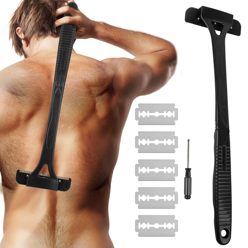 Men'S Grooming Razor - Black Men's Foldable Back Shaver Razor
