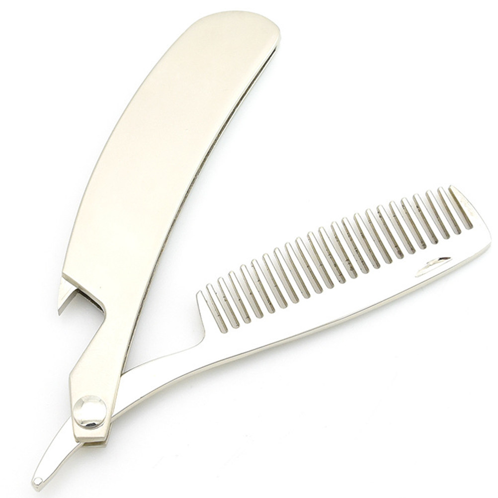Zinc Alloy Beard Comb Foldable - Men'S Grooming Tool ulasan dan harga