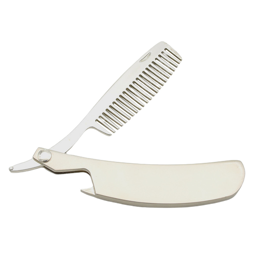 Zinc Alloy Beard Comb Foldable - Men'S Grooming Tool ulasan dan harga