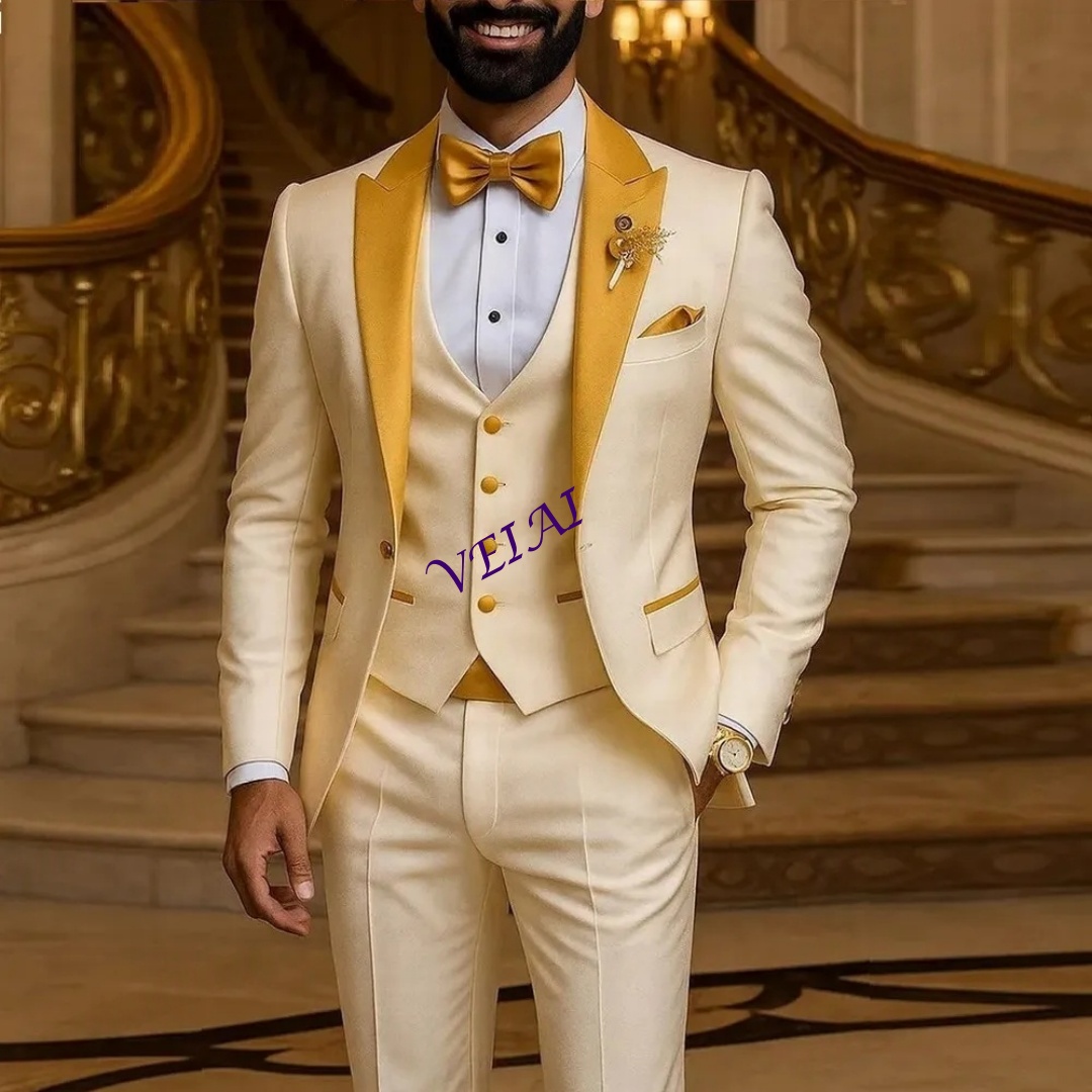 CustomizedGold Collar Ivory Me - Men'S Grooming Jacket ulasan dan harga
